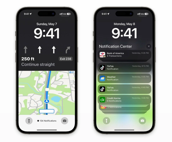 东区街道苹果维修服务分享iOS17锁屏地图导航半屏显示长什么样 